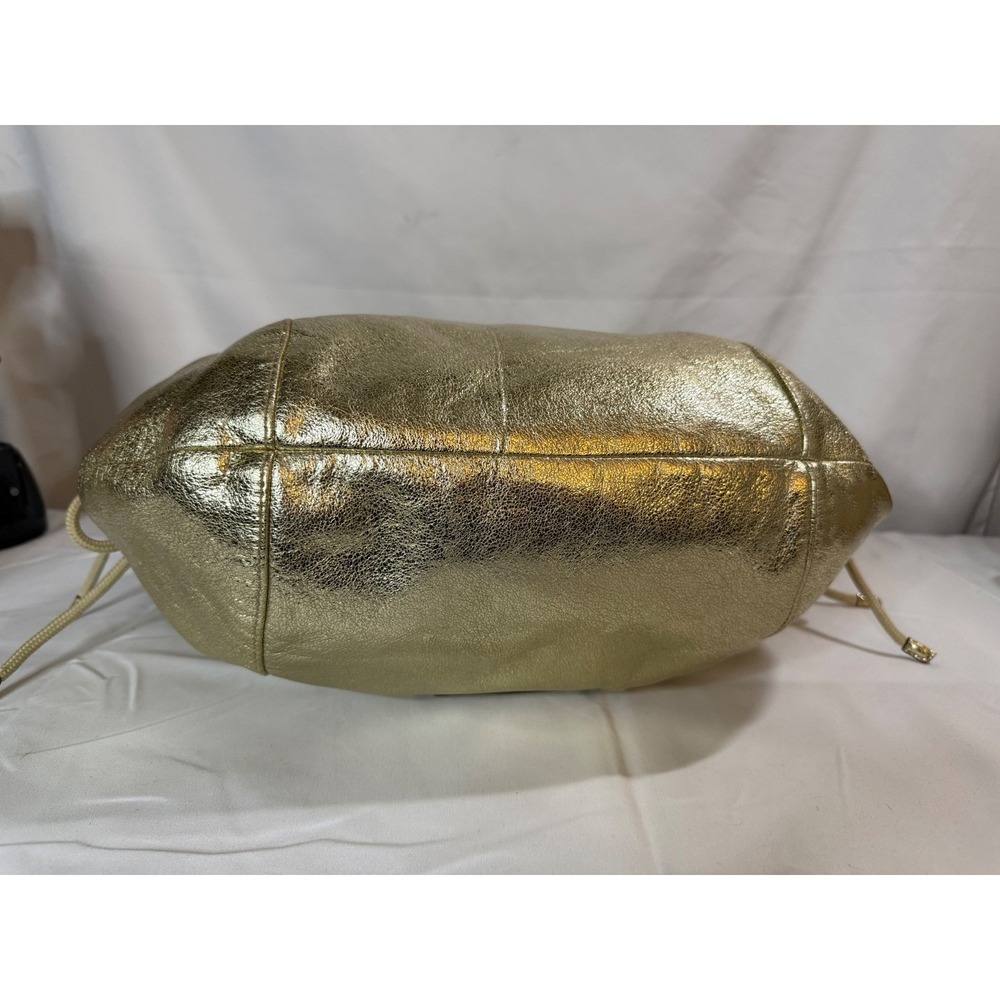 Coach Poppy Metallic Gold Leather Convertible Hobo Crossbody 20384 Y2K Bag - Picture 11 of 12